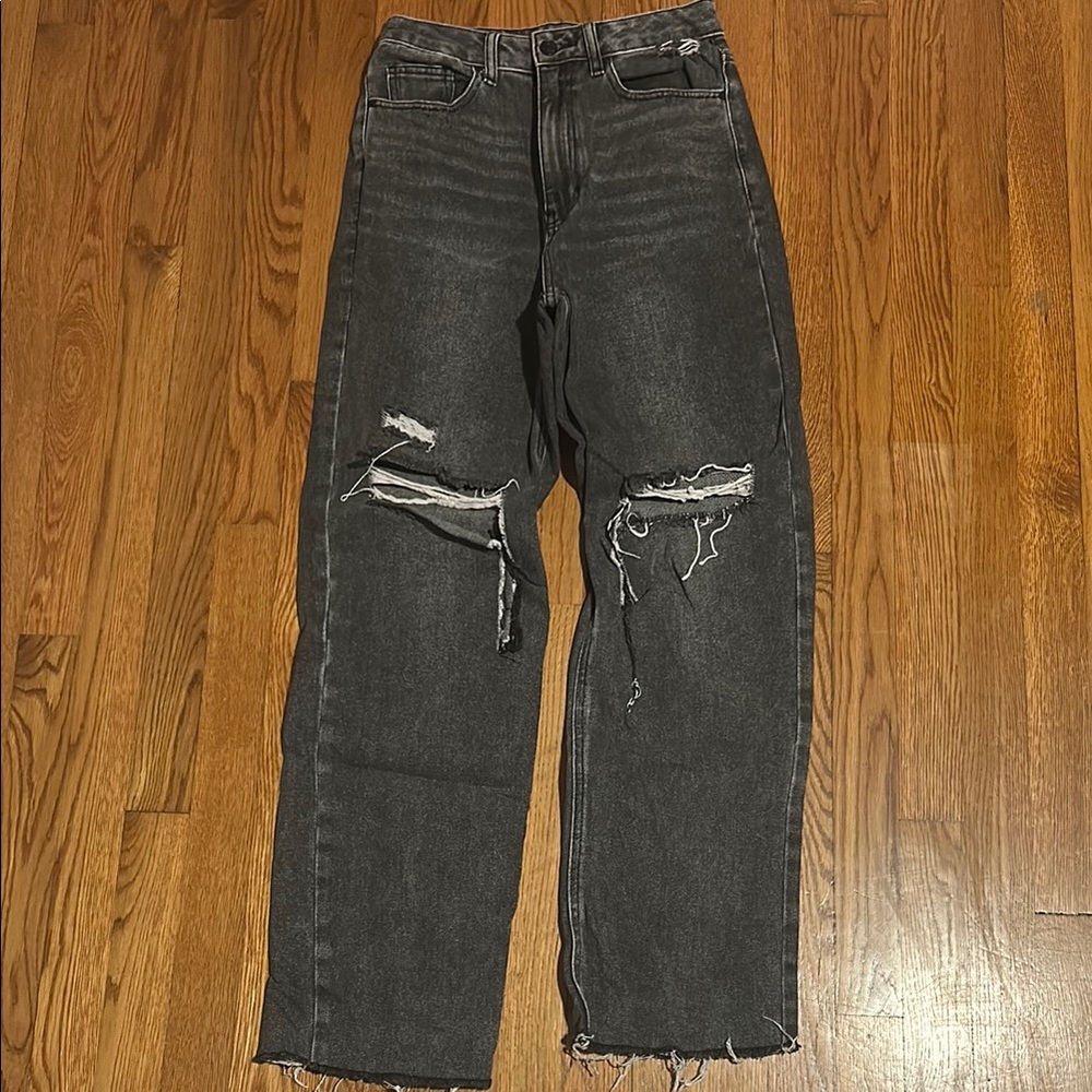 Distressed Black Denim Jeans